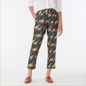 NWT J.Crew Collection Pull-on Silk Twill Pant in Giraffes - Sz 6